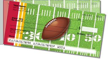 Red & Gold Football Fan Side Tear Personalized Checks