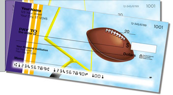 Purple & Yellow Football Fan Side Tear Theme Checks