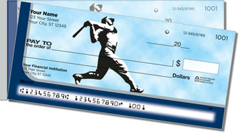 Silver & Blue Baseball Fan Side Tear Theme Checks