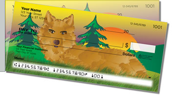 Lone Wolf Side Tear Personalized Checks