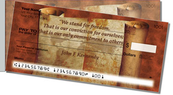 Patriotic Quote Side Tear Design Checks