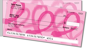 Pink Ribbon Side Tear Design Checks