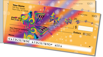 Psychedelic Butterfly Side Tear Design Checks