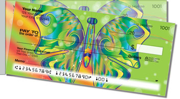 Psychedelic Butterfly Side Tear Theme Checks