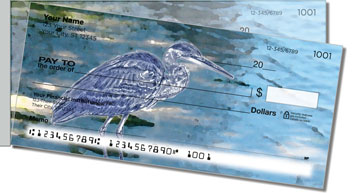 Blue Heron Side Tear Personalized Checks