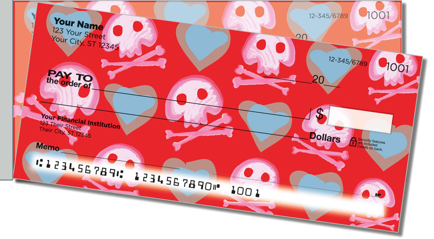 Cute Skull & Crossbones Side Tear Personal Checks