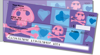 Cute Skull & Crossbones Side Tear Design Checks