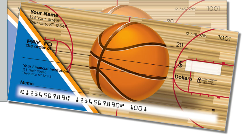 Blue & Orange Basketball Side Tear Checks