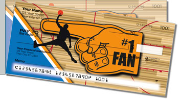 Blue & Orange Basketball Side Tear Design Checks