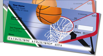 Green & Black Basketball Side Tear Personalized Checks