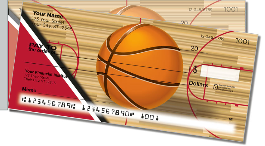 Red & Black Basketball Side Tear Checks