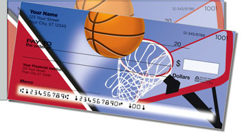 Red & Black Basketball Side Tear Personalized Checks