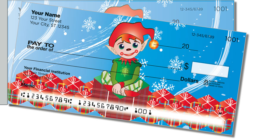 Christmas Elf Side Tear Personal Checks
