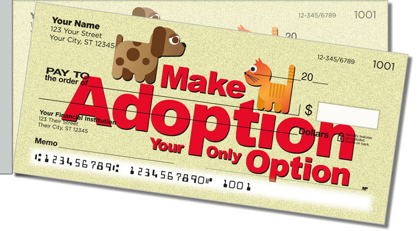 Animal Adoption Side Tear Personal Checks