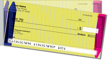 Cute Crayon Side Tear Personalized Checks