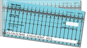 Wrought Iron Fence Side Tear Personalized Checks