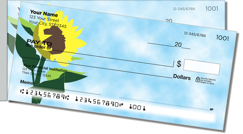 Sunflowers of Peace Side Tear Personal Checks