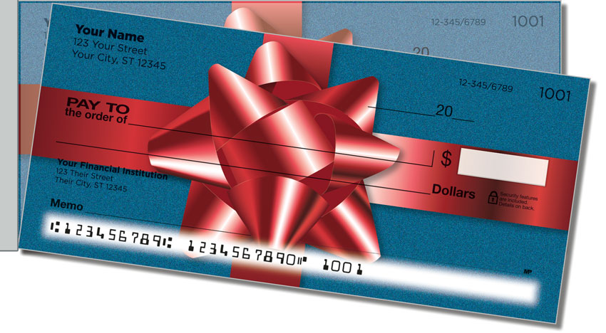 Christmas Bow Side Tear Checks