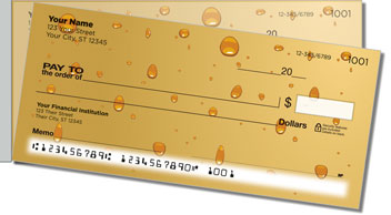 Water Droplet Side Tear Personalized Checks