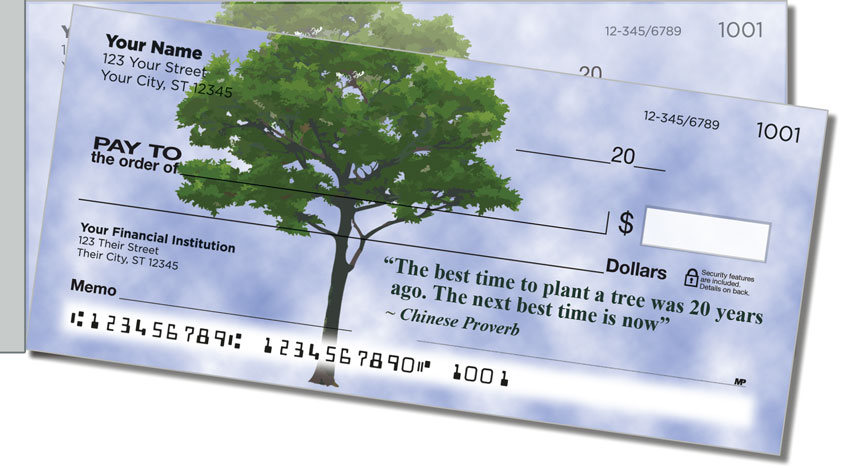 Arbor Day Quote Side Tear Personal Checks