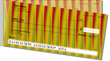 Abstract Orange Side Tear Design Checks
