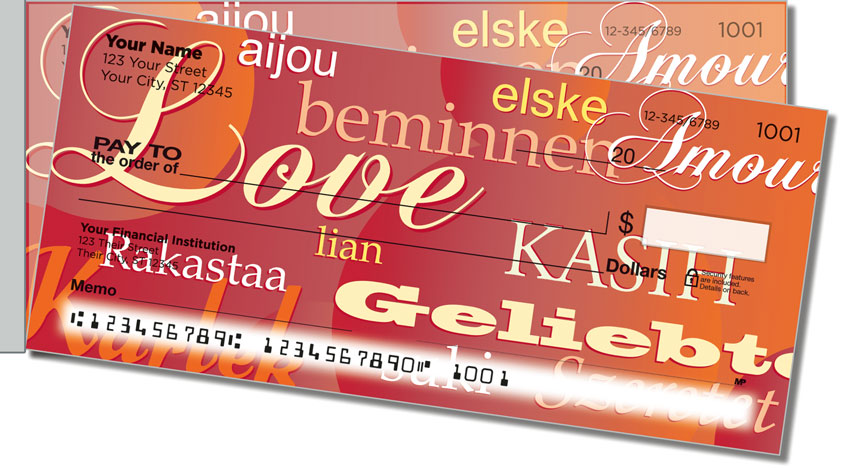 Foreign Language Side Tear Personal Checks