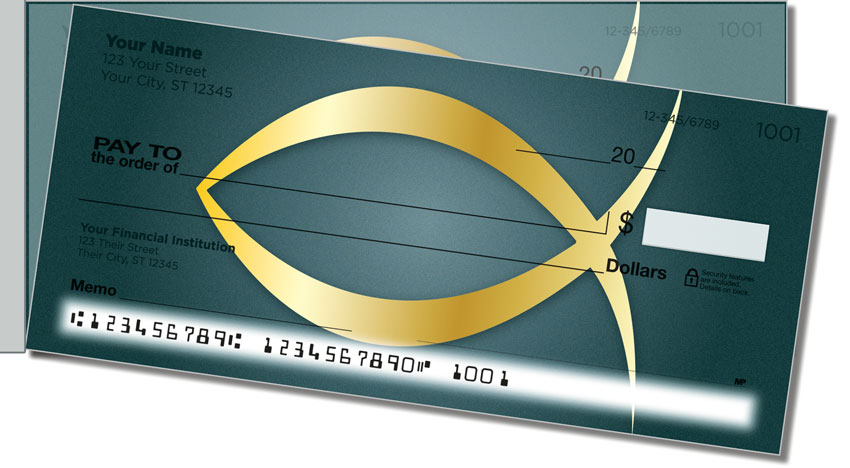 Christian Symbol Side Tear Personal Checks