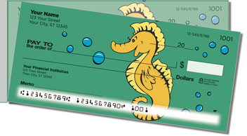 Silly Seahorse Side Tear Personalized Checks