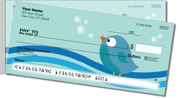 Baby Bluebird Side Tear Personalized Checks