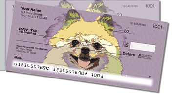 Pomeranian Side Tear Personalized Checks