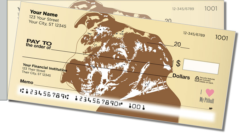 Pit Bull Side Tear Personal Checks