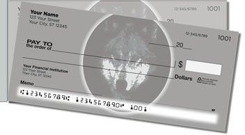 Gray Wolf Side Tear Personalized Checks