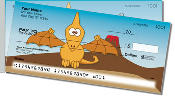 Cute Dino Side Tear Personalized Checks