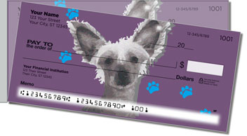 Chinese Crested Dog Side Tear Design Checks