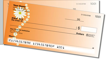Corner Daisy Side Tear Personalized Checks