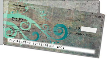 Grungy Scroll Side Tear Design Checks