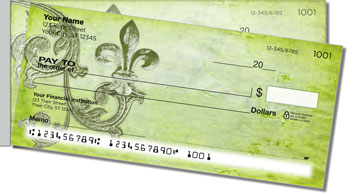 Iron Fleur de Lis Side Tear Personalized Checks