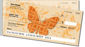 Butterfly Print Side Tear Theme Checks