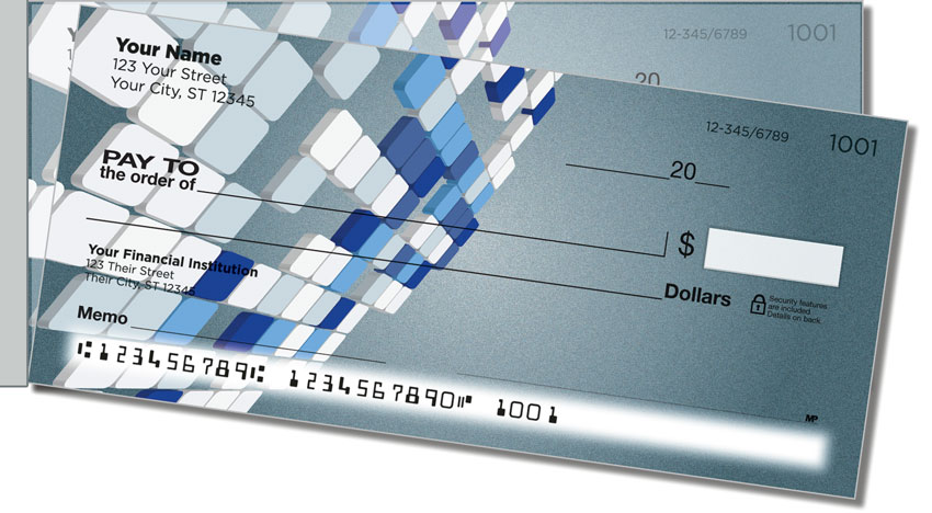 3D Blocks Side Tear Personal Checks