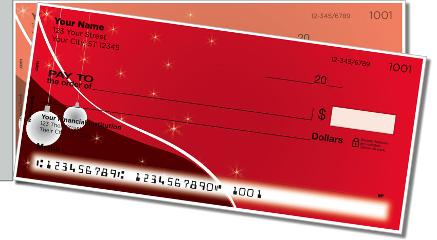 Xmas Ornament Side Tear Personal Checks