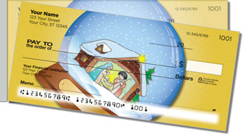 Snow Globe Side Tear Personalized Checks