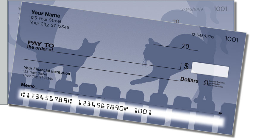 Cat Nightlife Side Tear Personal Checks