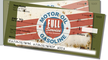 Vintage Gasoline Side Tear Personalized Checks