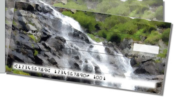Artistic Waterfall Side Tear Personalized Checks