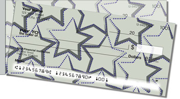 Star Pattern Side Tear Personalized Checks