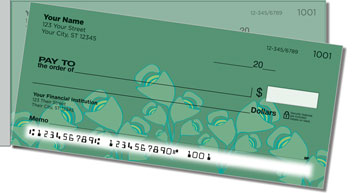 Green Bouquet Side Tear Personalized Checks