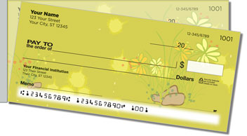 Chive Flower Side Tear Design Checks