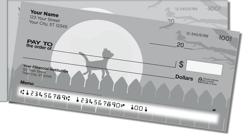 Nocturnal Kitty Side Tear Personal Checks