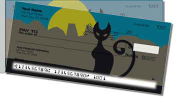 Kitty Noir Side Tear Personalized Checks