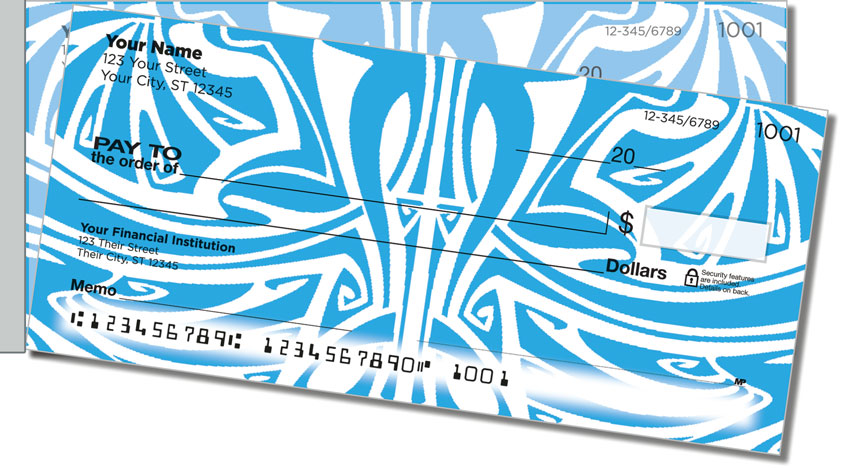 Art Nouveau Pattern Side Tear Personal Checks